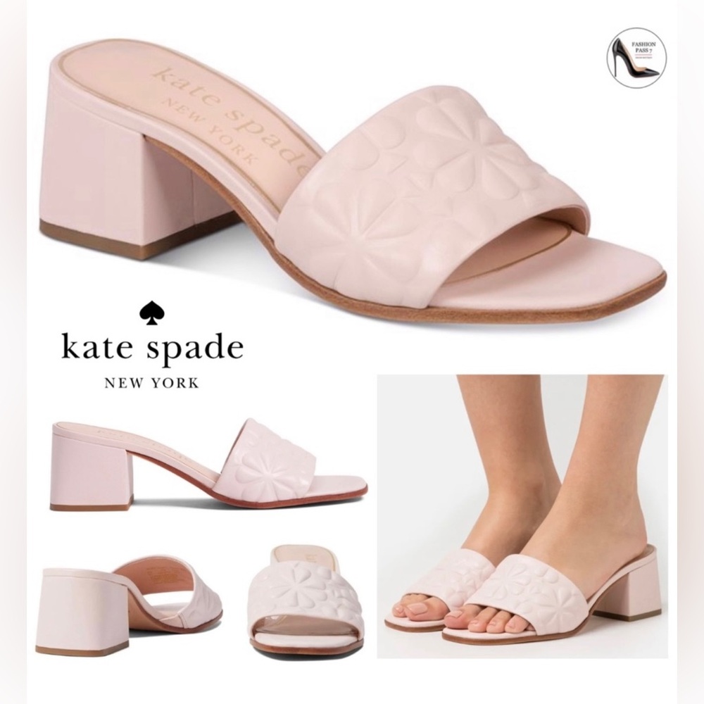 New Kate Spade Emmie Mid Block Heel Slide Sandal Women’s 10B